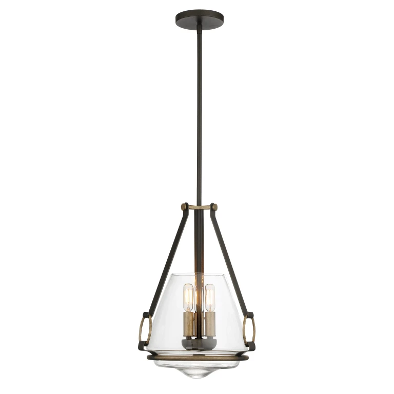 Eden Valley 3-Light Ceiling Light in Smoked Iron with Aged Gold