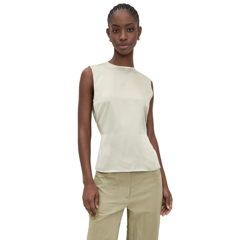 Helmut Lang Scarf Drape Silk Top Black M/L