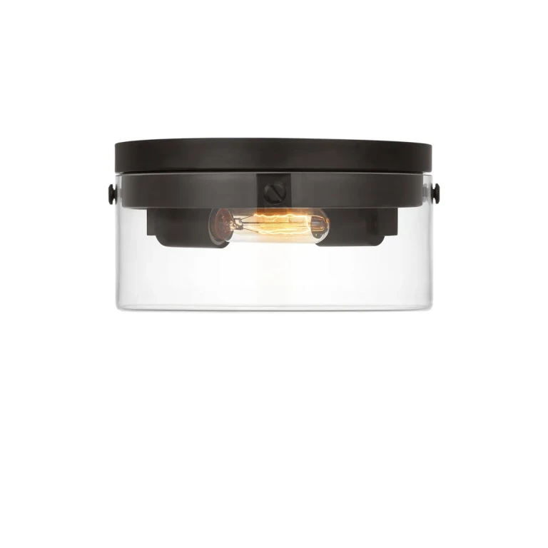 Garrett 2-Light Flushmount Ceiling Light in Aged Iron