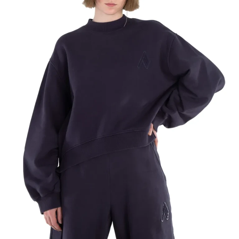The Attico Logo Embossed Crewneck Fleece Sweatshirt