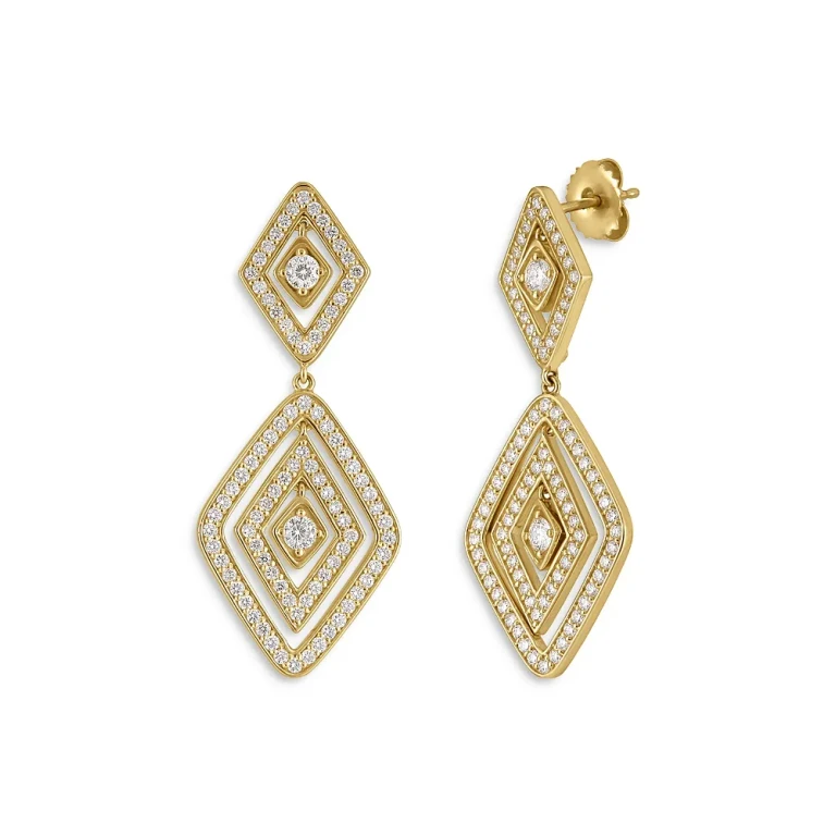 Roberto Coin 18K Yellow Gold Diamante Diamond Framed Orbital Drop Earrings