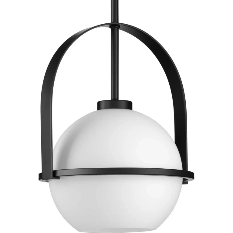 Matte Black One Light Pendant from the Delayne Collection