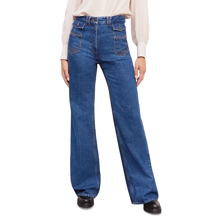 Gerard Darel Anna High Waist Flare Jeans in Blue