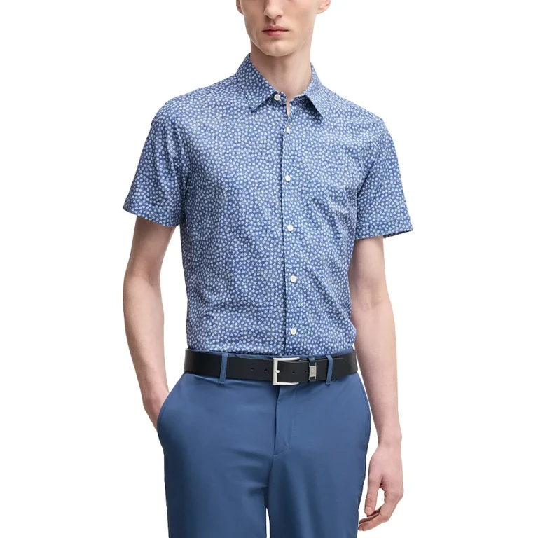 Boss Roan Slim Fit Stretch Button-Front Shirt
