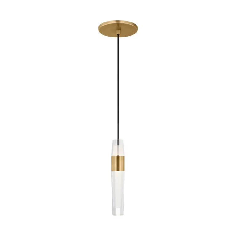 Natural Brass LED Pendant from the Lassell Collection