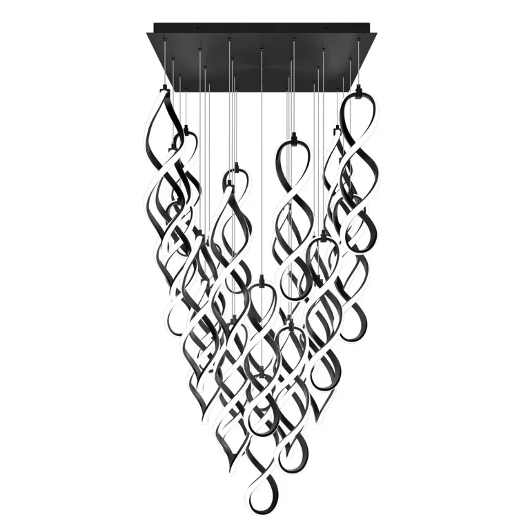 Black LED Chandelier from the Interlace Collection