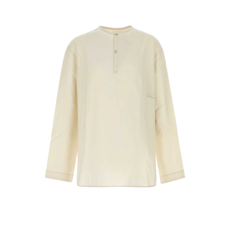 Lemaire Sand Poplin Vareuse Shirt Lightcream Exterior: Cotton Silk Maglie - Men