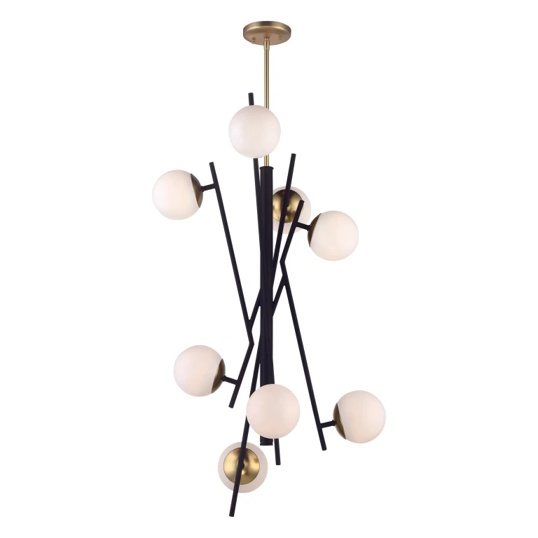 George Kovacs Alluria 8-Light Foyer Light in Weathered Black with Autumn Gold - P359-618-L