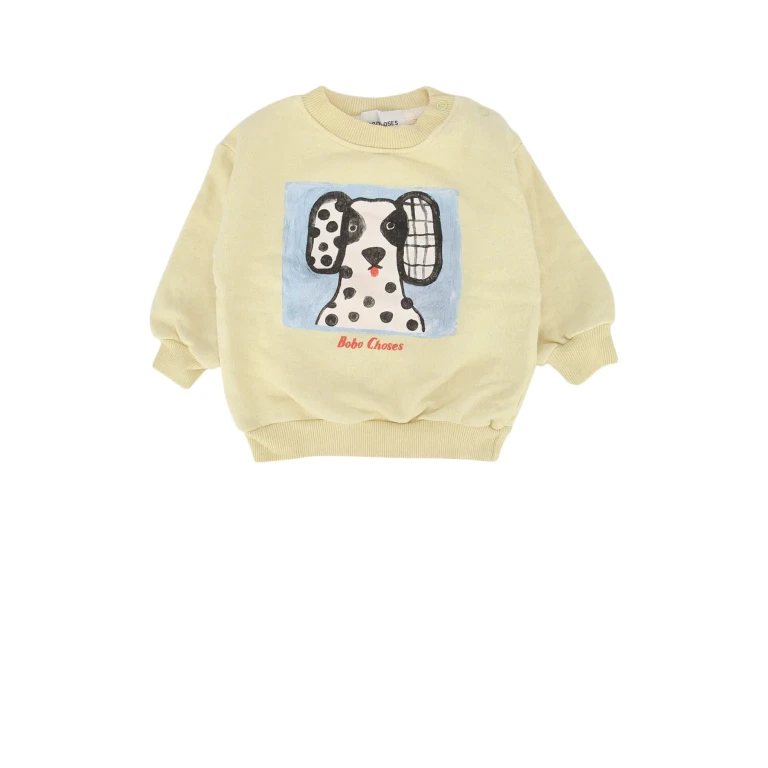 Bobo Choses Van Dog Sweartshirt Yellow Recycled Cotton T-shirt