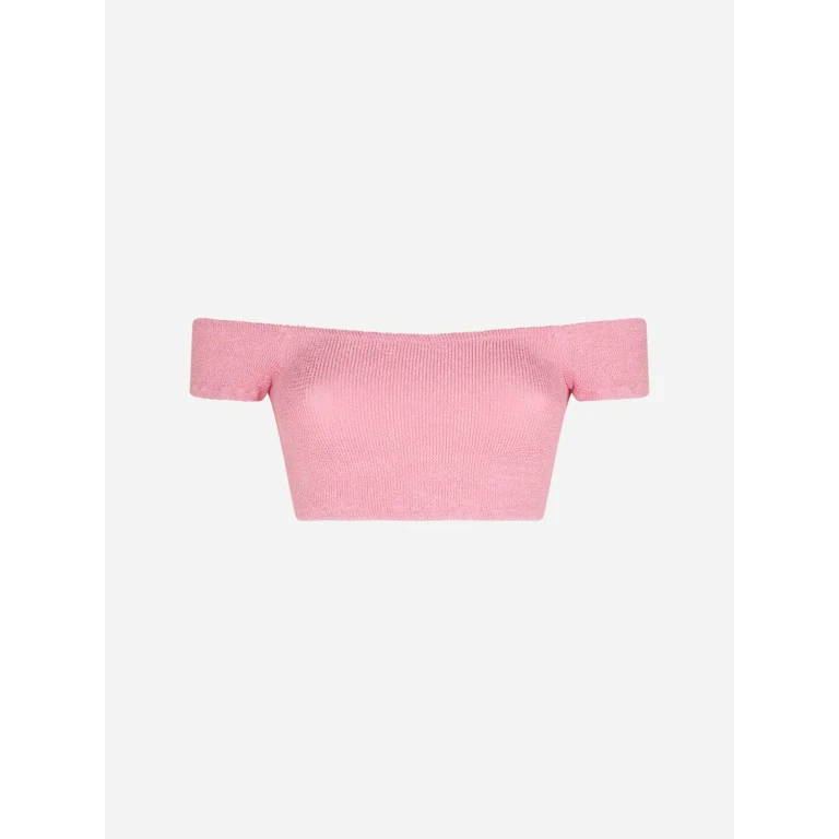 MC2 Saint Barth Pink Zena Crinkle Bikini Top