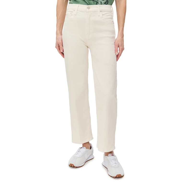 MOTHER Petite Lil Rambler Zip Ankle Jeans Cream Puffs 29