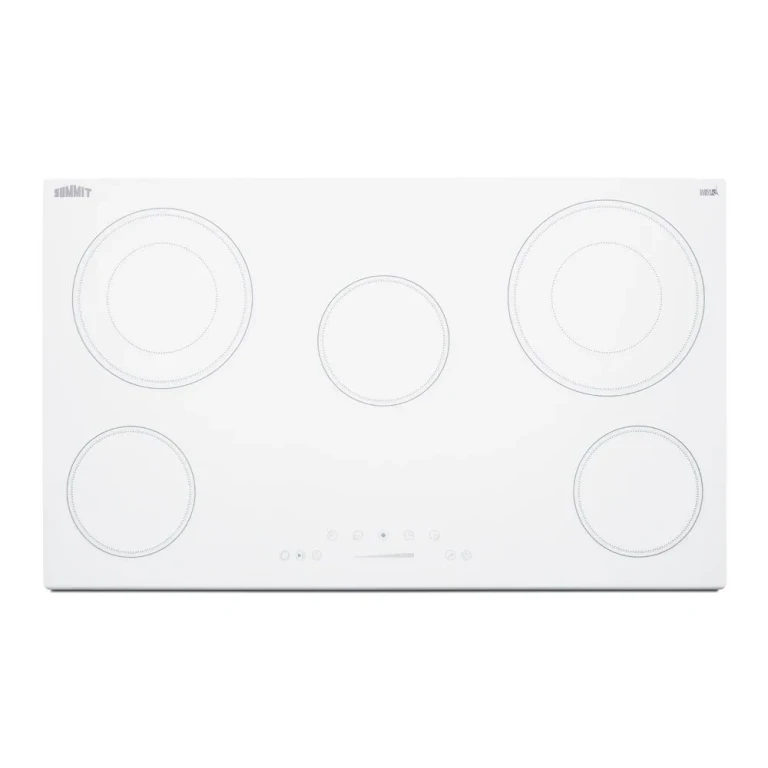 Summit 36" Wide 208-240V 5-Burner Electric Cooktop - White