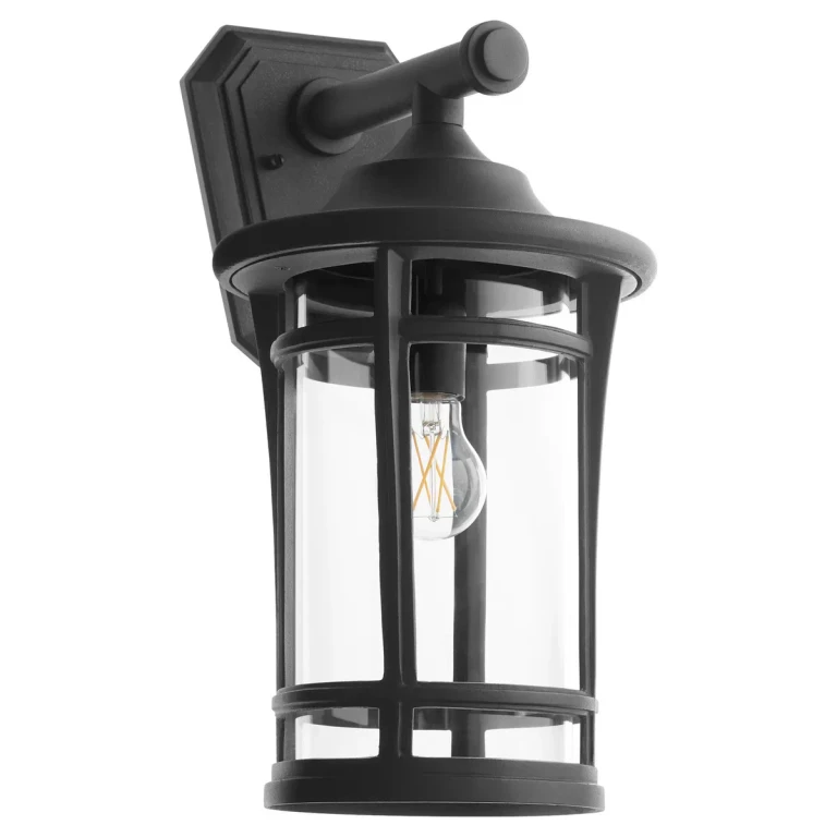 Textured Black One Light Outdoor Lantern from the Haley Collection