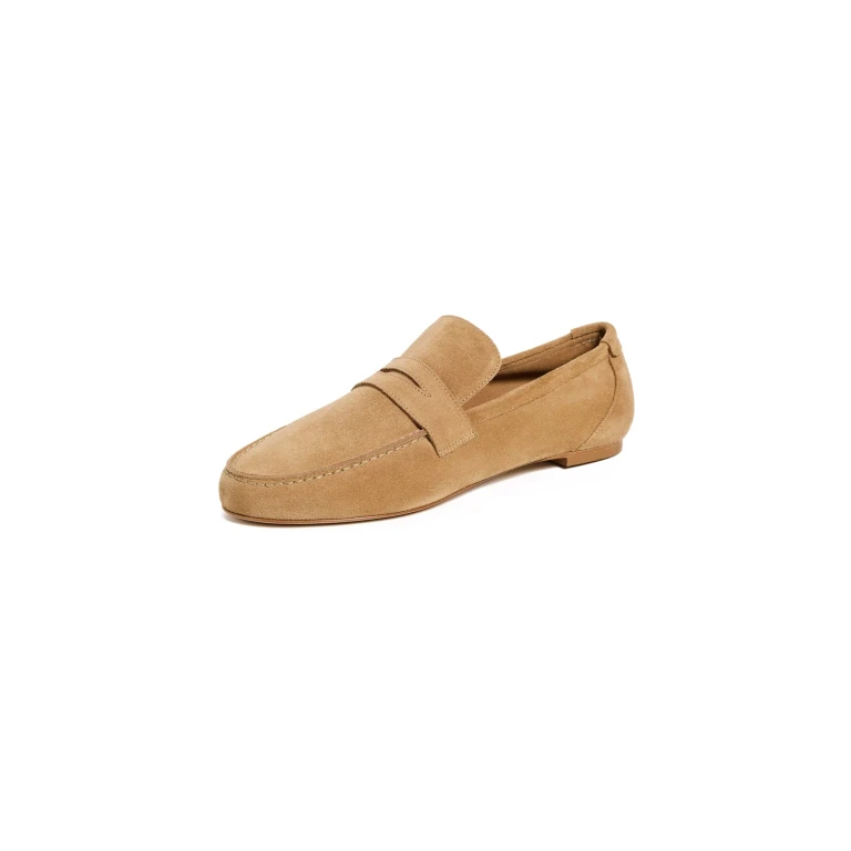 Jamie Haller The Penny Loafers Taupe Suede 40.5