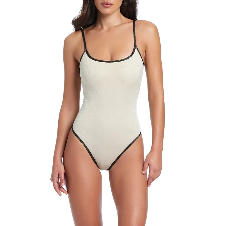 Red Carter Classic Metallic Tank One Piece Swimsuit