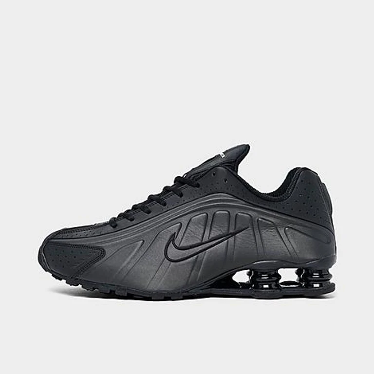 Nike Men's Shox R4 Casual Shoes in Black/Bright Crimson Size: 7.0