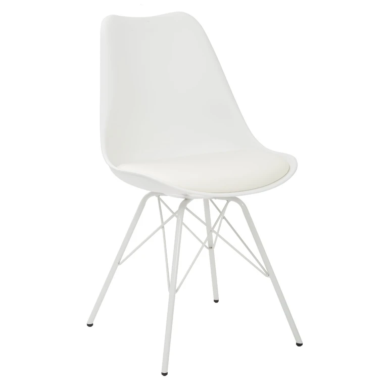 Emerson White Angled 4-Leg Side Chair