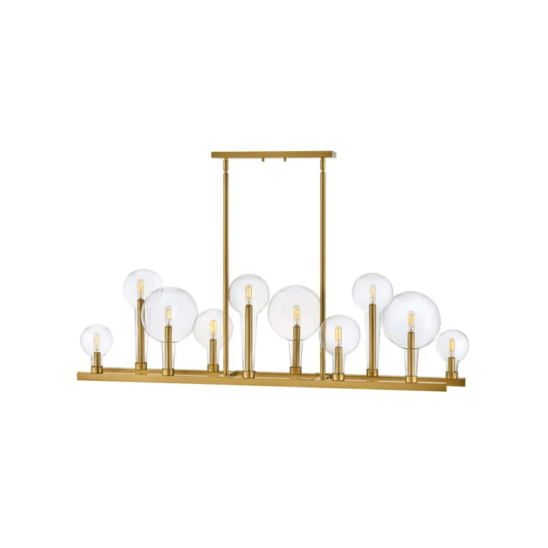 Lacquered Brass LED Linear Chandelier from the Alchemy Collection