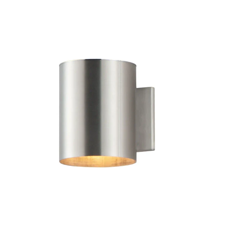Brushed Aluminum One Light Outdoor Wall Lantern from the Outpost Collection