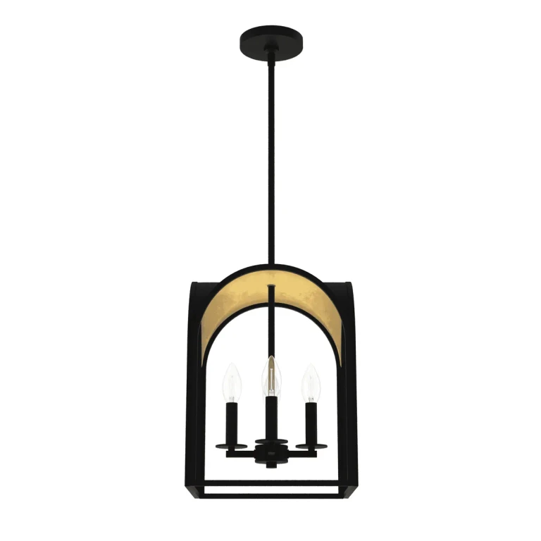 Natural Black Iron Four Light Pendant from the Dukestown Collection