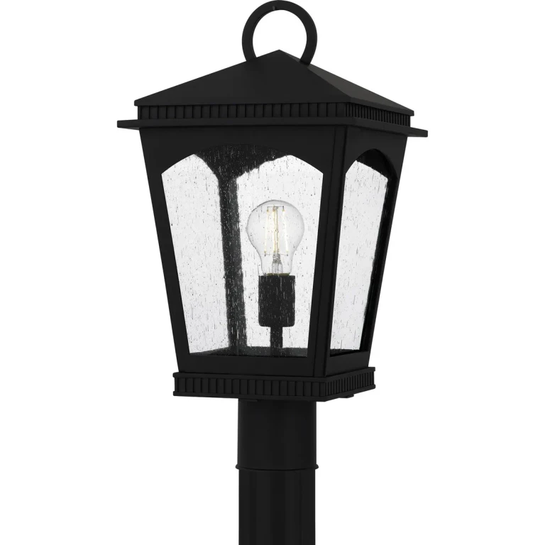 Earth Black Outdoor Post Lantern from the Huck Collection