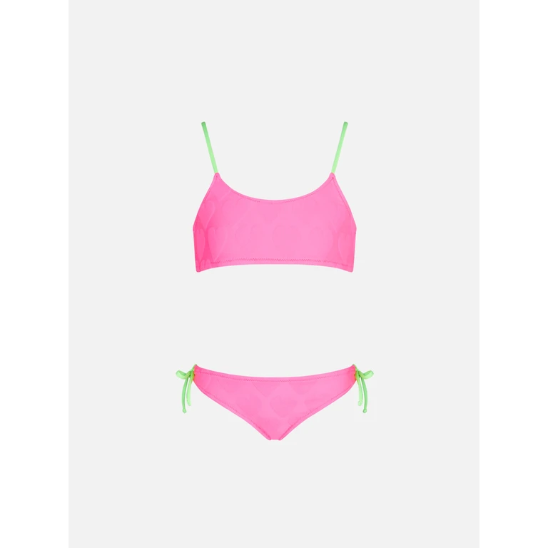 Mc2 Saint Barth Girl Bralette Bikini With Hearts Pink