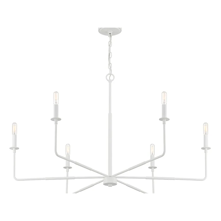 Salerno 6-Light Chandelier in Bisque White