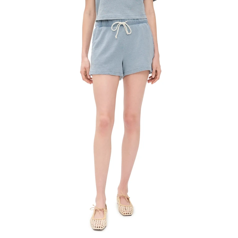 Z Supply Hunter Knit Denim Shorts Ocean Air Indigo XS