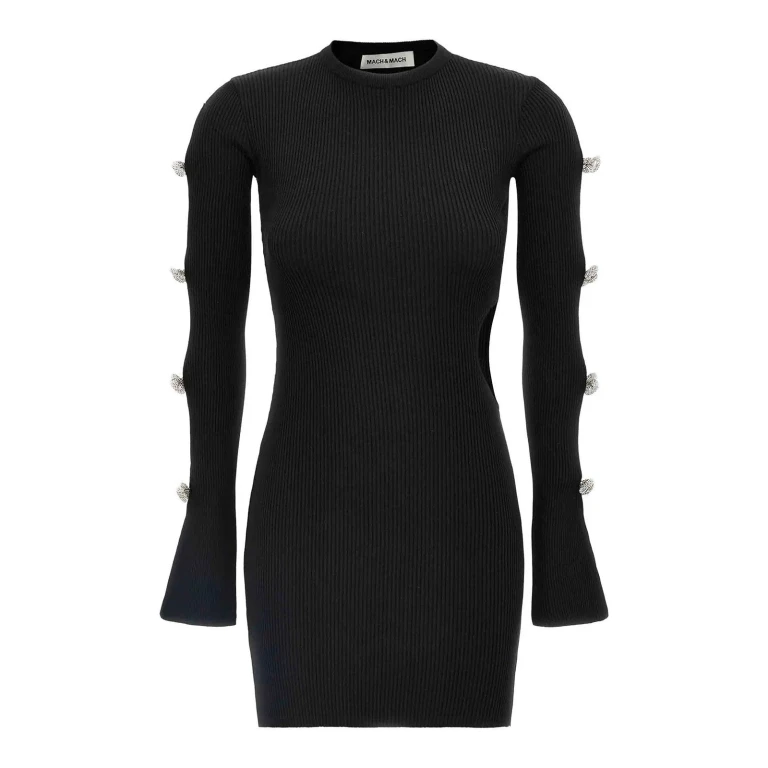 Mach & Mach Robe Au Genou - Noir