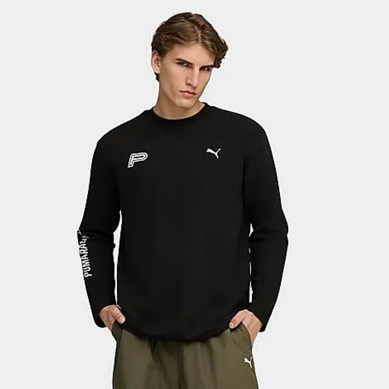 Men's Puma Future Puma Archive Racing Systems Long-Sleeve T-Shirt in Puma Black Size: Small