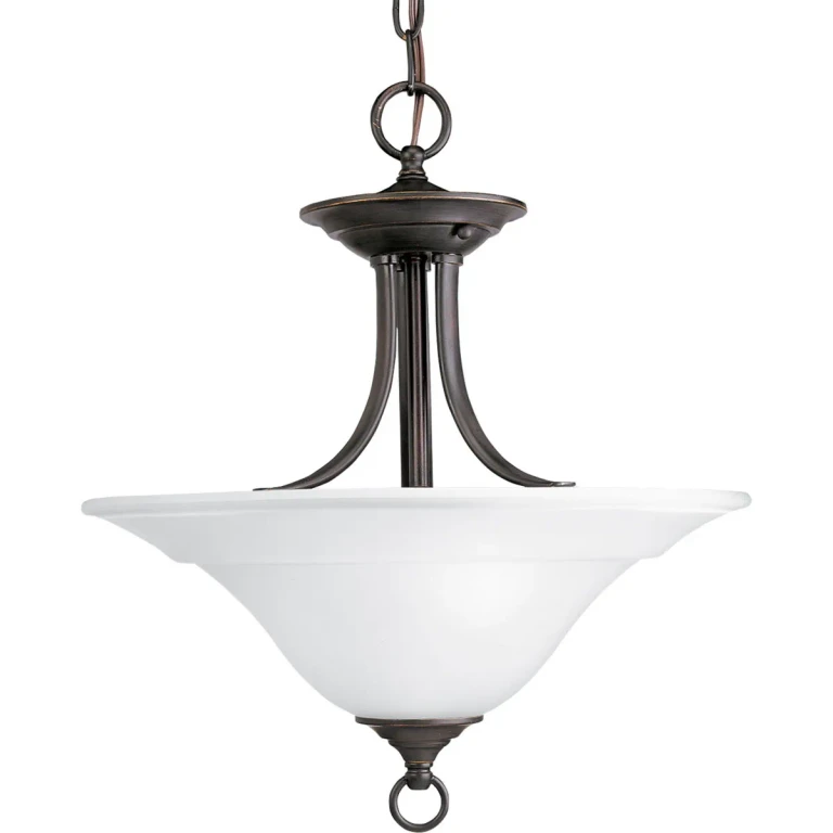 Antique Bronze Two Light Semi-Flush Mount from the Trinity Collection