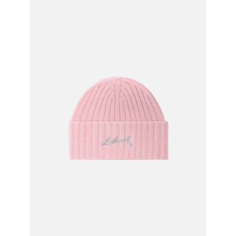 Mc2 Saint Barth Wengen Beanie Pink Cashmere With St. Moritz Embroidery Hat - Unisex