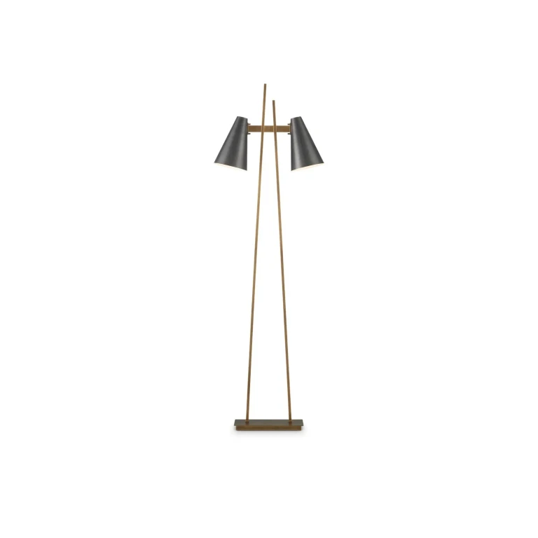 Oil Rubbed Bronze Antique Brass LED Floor Lamp from the Duet Collection