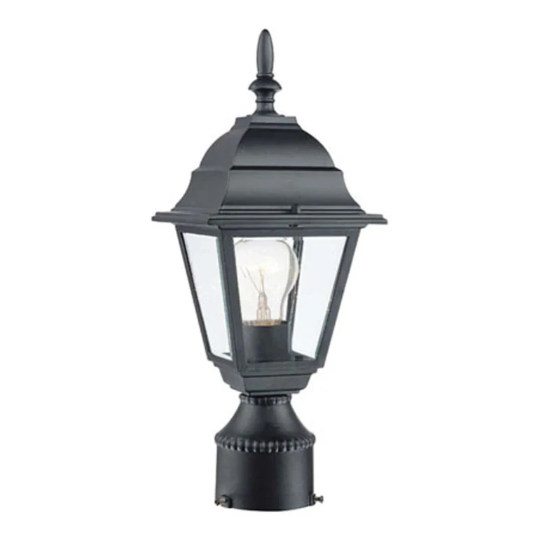 Matte Black One Light Post Mount from the Builders` Choice Collection
