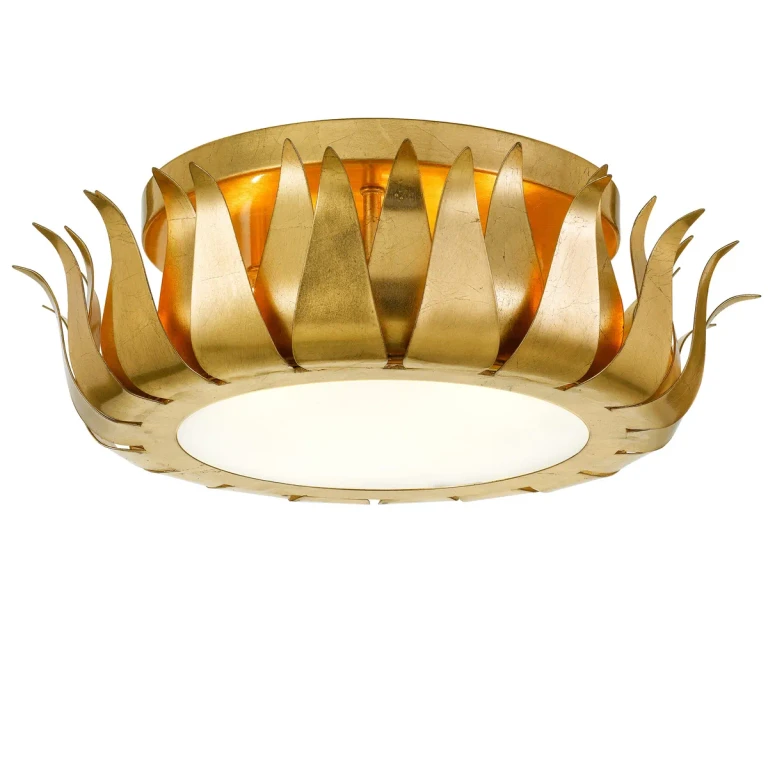 Broche 3-Light 16" Ceiling Light in Antique Gold