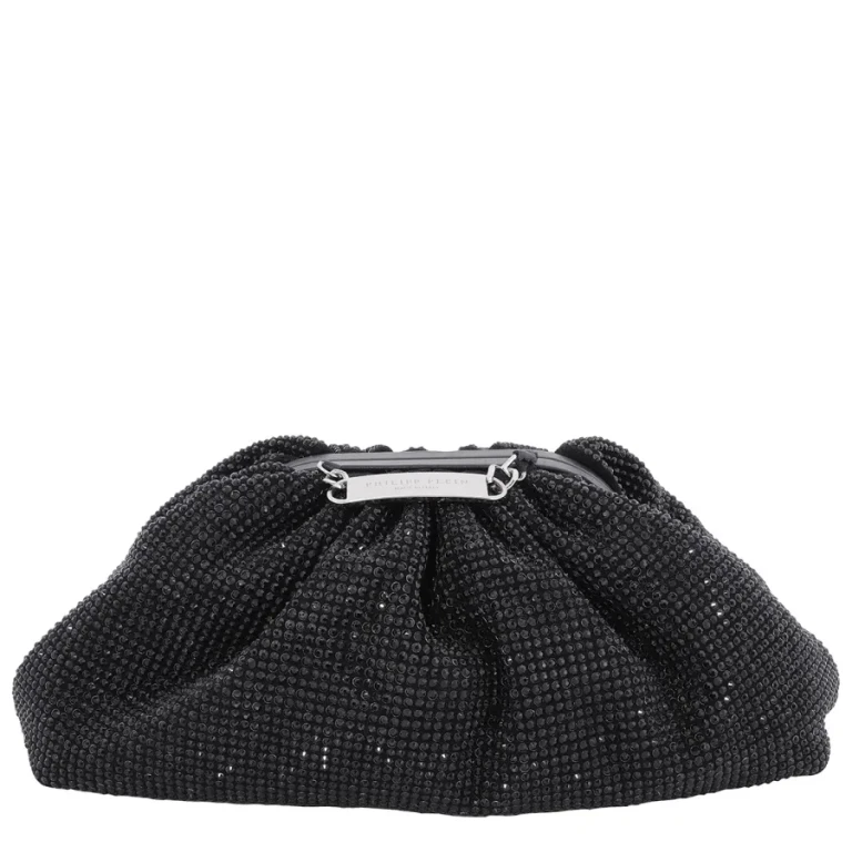 Philipp Plein Crystal Embroidered Mini Pillow Clutch Bag