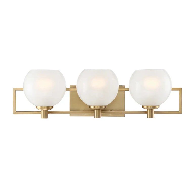 Brushed Gold Three Light Bath from the Cowen Collection