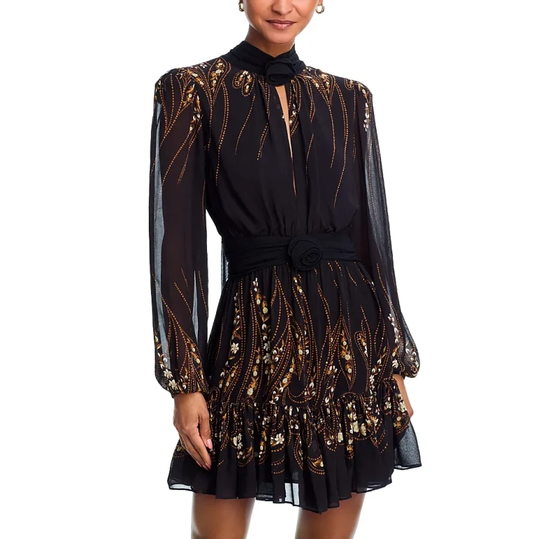Farm Rio Garden Silhouette Long Sleeve Dress