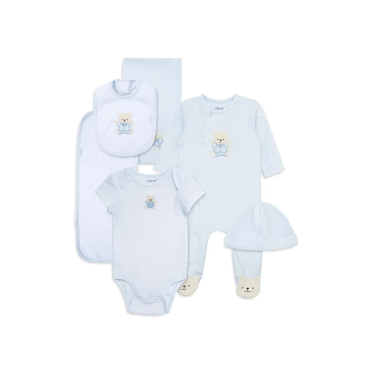 Little Me Boys' Cute Bear Six Piece Gift Box Set - Baby