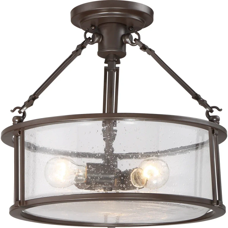 Buchanan 3-Light Semi-Flush Mount in Western Bronze