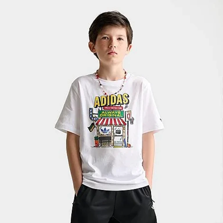 adidas Big Kids Originals Bodega Graphic T-Shirt in White Size: XS
