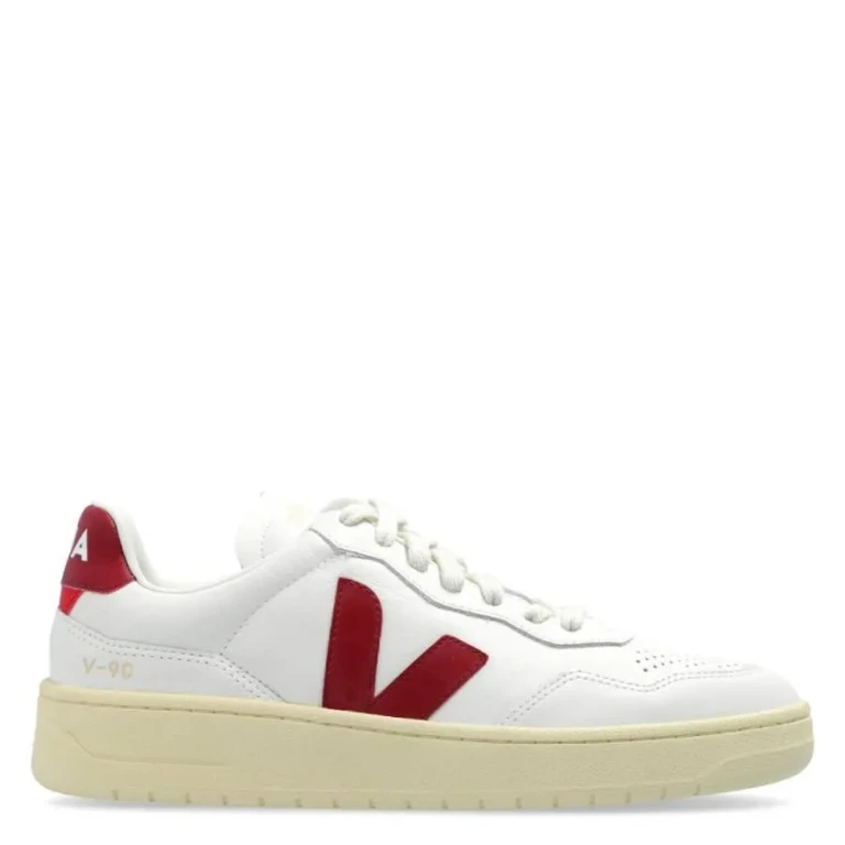 Veja V-90 Leather Low-Top Sneakers