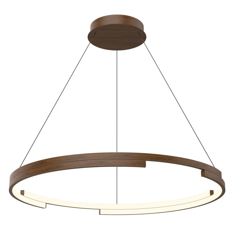 Walnut LED Pendant from the Anello Minor Collection