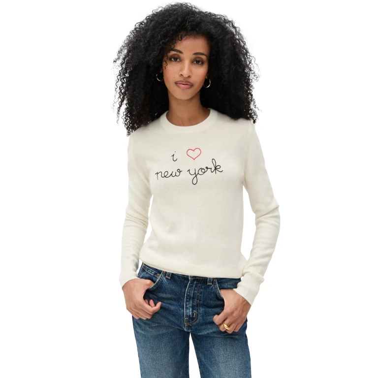 Lingua Franca New York Cashmere Crewneck Cream XL