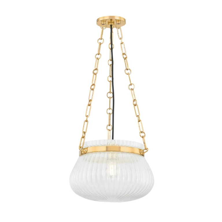Aged Brass One Light Pendant from the Granby Collection