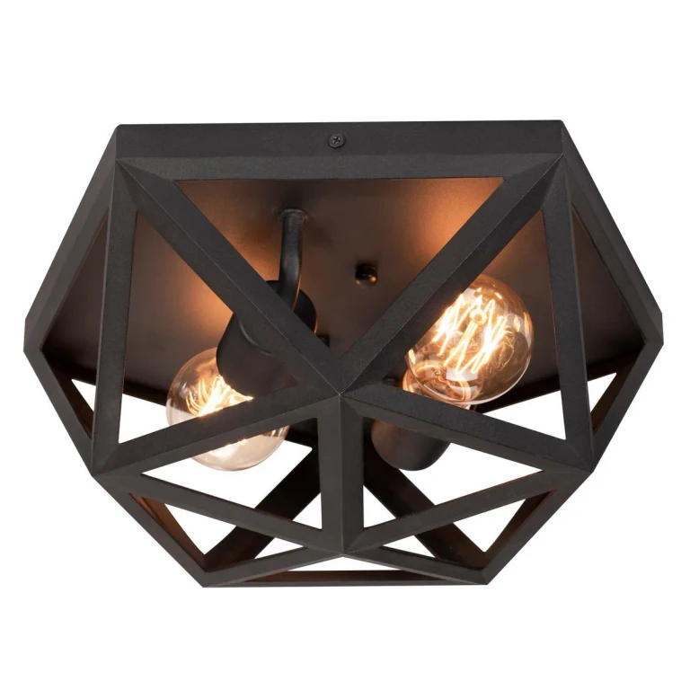 Kai 2-Light Flush Mount in Black