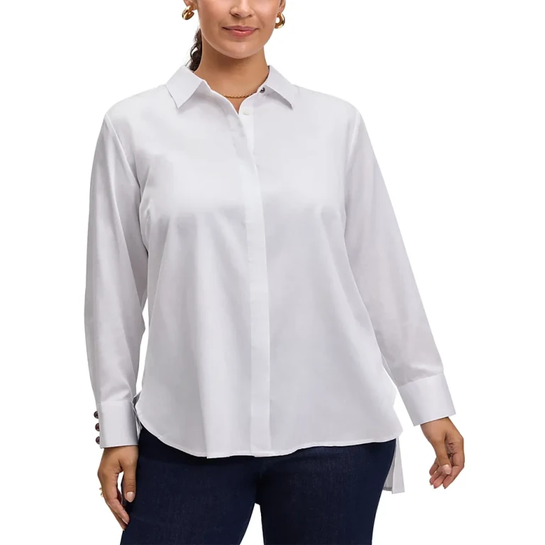 Foxcroft Plus Long Sleeve Matte Shirt