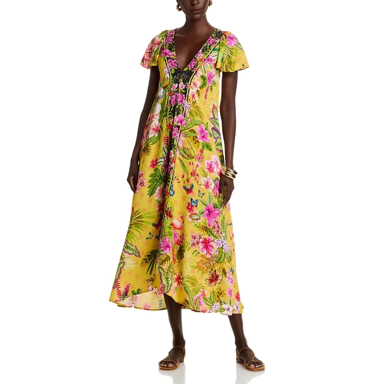 Johnny Was Eva Flutter Sleeve Dress