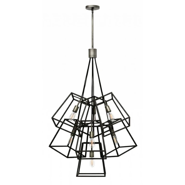 Aged Zinc LED Foyer Pendant from the Fulton Collection