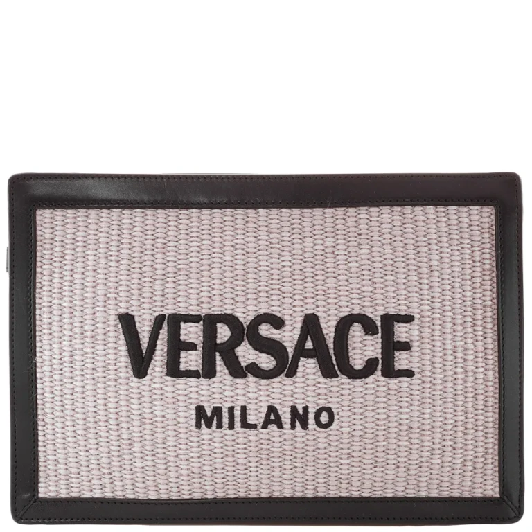 Versace Milano Raffia Clutch Bag